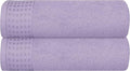 GLAMBURG 100% Cotton 2 Pack Oversized Bath Towel Set 28x55 Inches, Ultra Soft Highly Absorbant Compact Quickdry & Lightweight Large Bath Towels, Ideal for Gym Travel Camp Pool - Purple