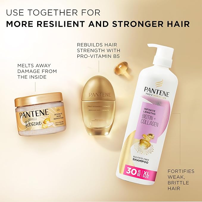 Pantene Miracle Rescue Hair Mask, Intensive Bond Repair with Melting Pro-V Pearls/Melts Away Damage/Builds Bonds/Strengthens Against Damage/Deep Conditioning - Dry Damaged Hair 10.1 fl oz (Pack of 12)