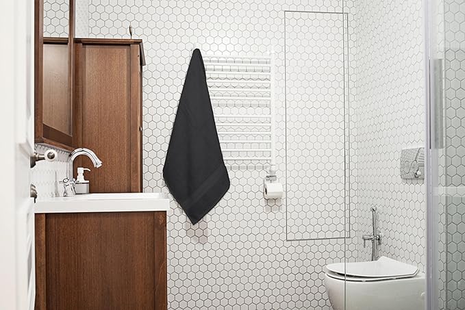 Medium Bath Towels Pack of 6 – 24x48 Inches – Soft, Quick Dry & Highly Absorbent – 100% Cotton Towels for Bathroom, Spa, Gym & Hotel – Charcoal Grey