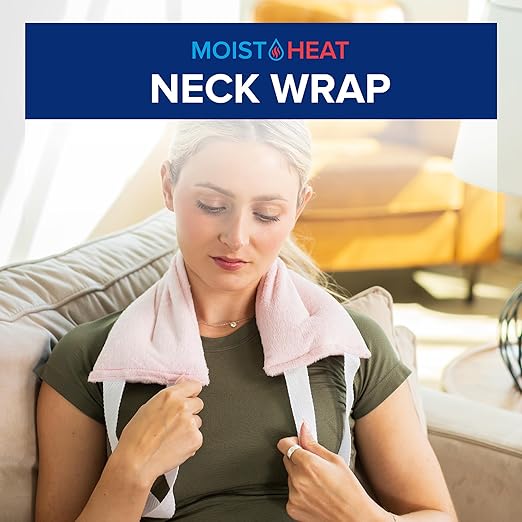 Bed Buddy Hot and Cold Neck Wrap, Pink - Microwavable Heating Pad & Cold Pack for Neck, Sore Muscles - Moist Heat Therapy Wrap