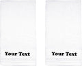 Personalize Your Towels with Custom Embroidery: Names, Monograms, and Initials. Perfect for Bathroom, Spa, Gym, Shower, Kids, Adults, Pool, Travel, Gifts, 2-Piece Bath Towels Set - White