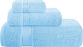 Belizzi Home Ultra Soft 3 Pack Cotton Towel Set, Contains a Bath Towel 28x55 inch, a Hand Towel 16x24 inch & a Wash Coth 12x12 inch, Ideal Everyday use, Compact & Lightweight - Sky Blue