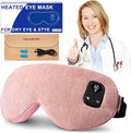 FACEMOON Cordless Heated Eye Mask for Stye & Eye Relief - Rechargeable Warm Compress for Dry Eyes, MGD & Blepharitis - Electric Warming Sleep Mask with Natural Flaxseed Heating (Pink)