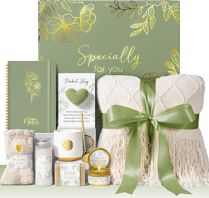 Self Care Gifts for Women Get Well Soon Gift Baskets, Mothers Day Birthday Gifts for Women Spa Care Package, Sympathy Inspirational Thinking of You Gift Set for Mom Her Wife Girlfriend Sister Friend