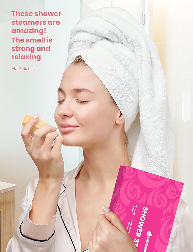 Shower Steamers Aromatherapy, 8 Pack Shower Bombs for Relaxation and Stress Relief, Natural Essential Oils Spa Gift Set for Women, Birthday Gifts, Self Care & Home Spa Experience