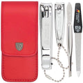 3 Swords Germany - Brand Quality 4 Piece Manicure Pedicure Grooming kit Set for Professional Finger & Toe Nail Care Tweezers File Clipper Fashion Leather case in Gift Box, Made by 3 Swords (02570)