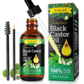 Jamaican Black Castor Oil - 100% Pure and Organic, Cold Pressed in Glass Bottles for Hair Growth, Eyebrow Nourishment, and Skin Hydration
