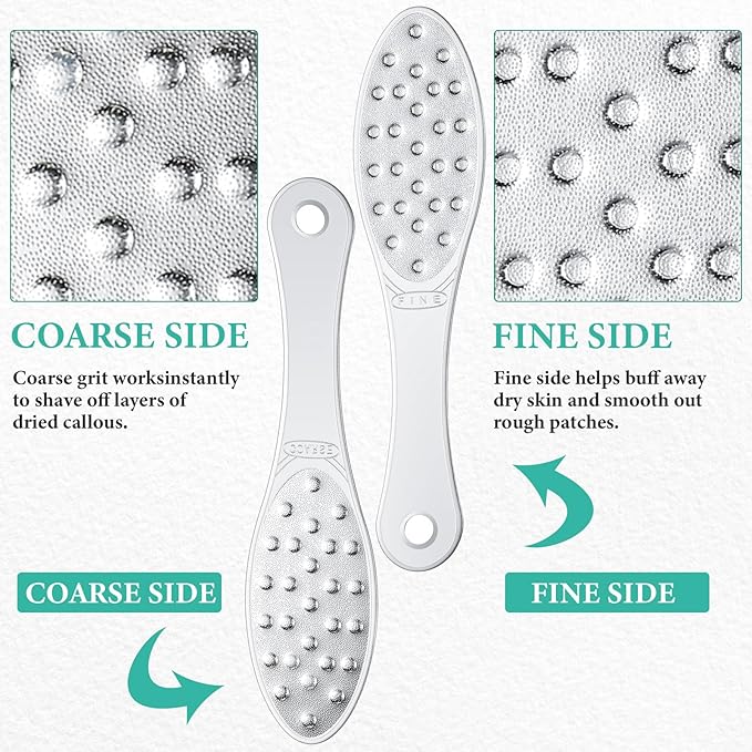 1 Pcs Stainless Steel Foot File Callus Remover Double Sided Metal Foot Rasp Scrubber for Wet or Dry Skin Professional Pedicure Tool for Hard Skin & Cracked Heels, Easy to Clean (Classic Style)
