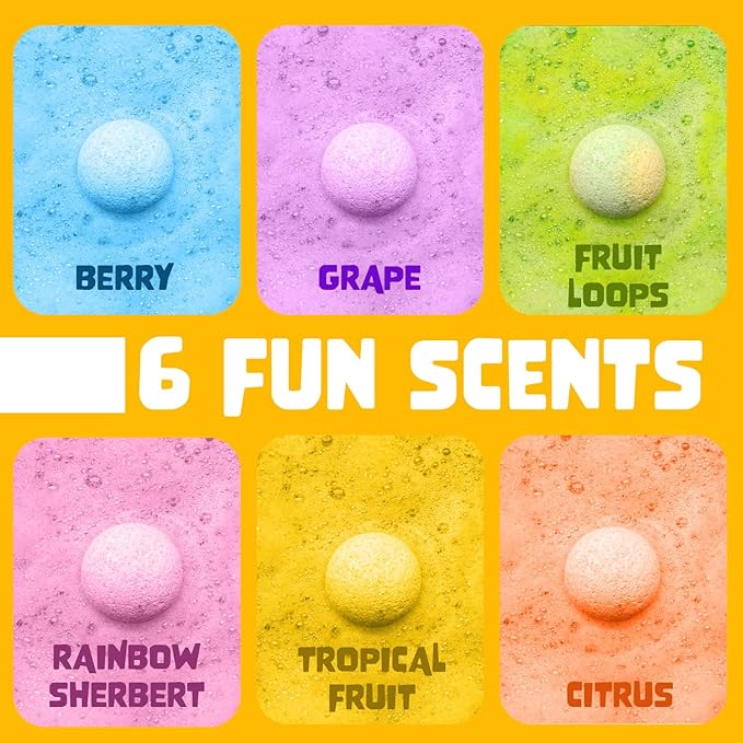 Easter Bath Bombs for Kids with Surprise Toys Inside (6 Pack) - Kids Easter Basket Stuffers for Boys and Girls - Large Spring Bubble Bomb, Incredible Fragrances & Colors, USA Made by Two Sisters