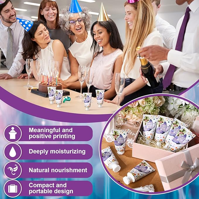 50 Pack Christian Hand Lotion Bulk Gifts for Women Mother's Day Gifts Bible Mini Travel Hand Lotion for Women Church Appreciation(Butterfly)