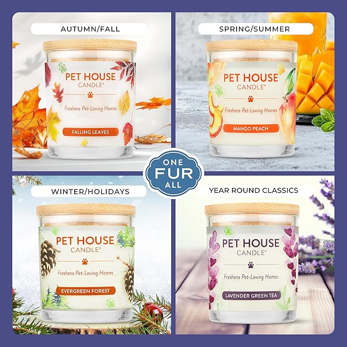 Pet House Candles, Plant-Based, Long Lasting, Pet Friendly Candles for Home, 60 Hour Burn Time - Herb Garden, 9 oz, 2 Pack