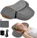 Neck Pillow - 3-in-1 Neck Massage Pillow with Battery for Shoulder Pain Relief, Deep Tissue Pain Relief with Heat and Stretching, Neck Hump Corrector for Women, Travel Pillow