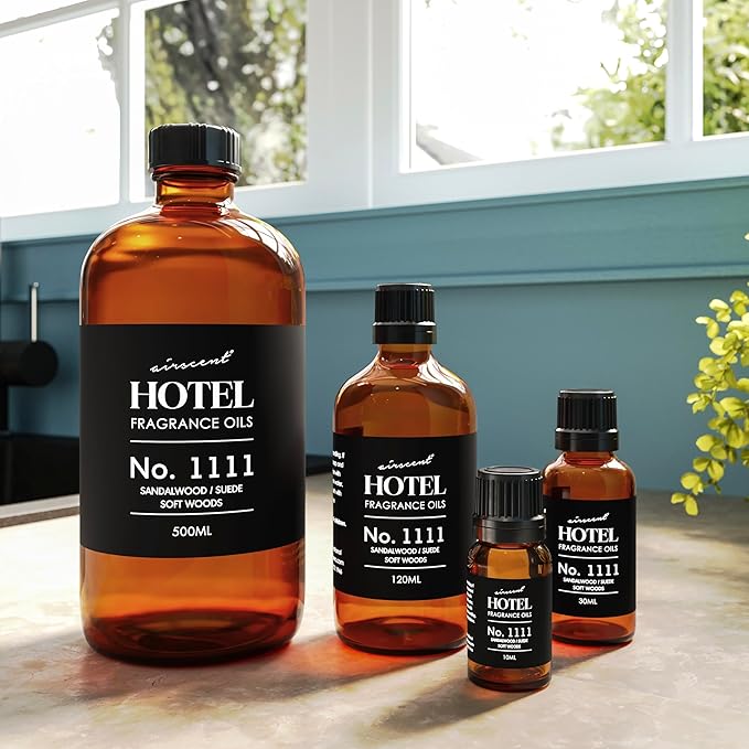 AirScent My Way Diffuser Oil No. 1111 Inspired by the 1 Hotel Miami - Sandalwood Suede Soft Woods - Fragrance Oil Blend for Ultrasonic and Waterless Diffusers and Crafting - 10 mL, 0.34 fl oz Bottle