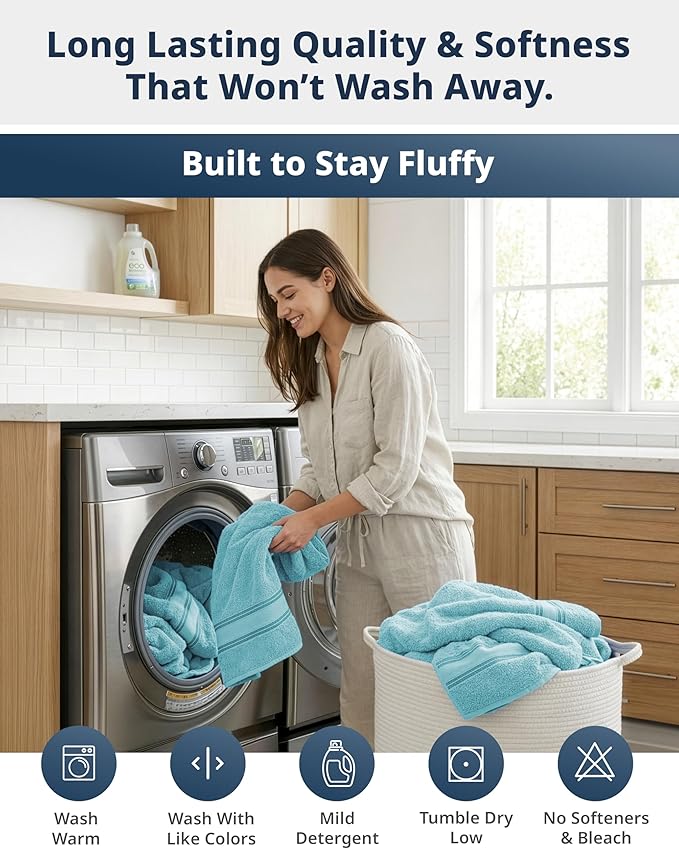 LANE LINEN Bath Sheet - Zero Twist - 4 Pack (35"x66") Towels - Ultra Soft & Super Absorbent - Hotel Collection Oversized Bath Towel Sets - Upgrade Your Daily Routine to a spa-Like Retreat - Blue