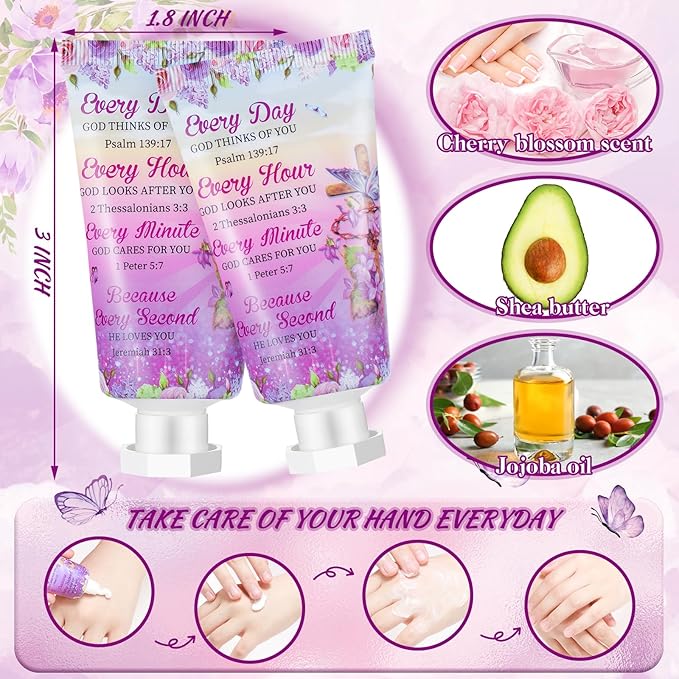 50 Pack Christian Hand Lotion Bulk Gifts for Women Mother's Day Gifts Bible Mini Travel Hand Lotion for Women Church Appreciation(Cross)