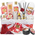 17Pcs Mothers Day Gift Basket, Gifts for Women - Rose Bath and Body Spa Gift Basket for Women, Skin Care Set for Women | Relaxing Care Kit for Christmas, Birthday, Valentines Day, Anniversary Gifts