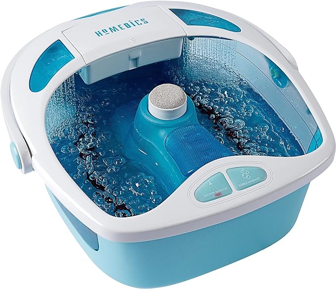 HoMedics Shower Bliss Foot Spa, Shower Massage Water Jets, Pedicure Center with 3 attachments, Toe-Touch Control, FB-625H