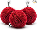 Large Bath Sponge Pack of 3 – Soft 70G Mesh Loofahs with Suction Cup (Dark Red): Gentle Exfoliation for All Skin Types, Rich Lather Poufs for Daily Shower Use