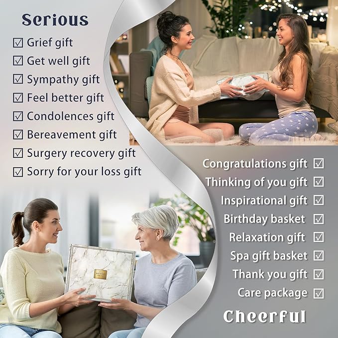 AHAGIFTREE Gift Basket Gifts for Women,11PC Birthday,Sympathy,Surgery Recovery Gifts Women,Get Well Soon After Surgery,Condolences Basket for Loss,Sympathy