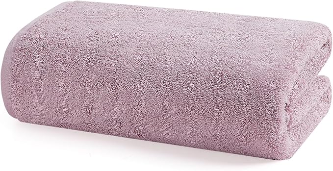 SEMAXE Purple Bath Towel, 100% Cotton Bath Towel with Hanging Loop, 55 x 27 Inch, Soft Absorbent & Quick Dry, for Bathroom & Travel