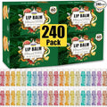 AZEN 240 Pack Lip Balm, Natural Lip Balm Bulk, Lip Care Product, Moisturizing Lip Balms for dry cracked lips, Mothers Day Gifts Easter Basket Stuffers - 10 Flavors