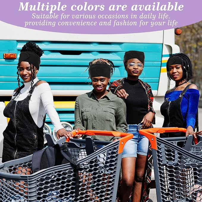 CIATBYYJ 4Pcs Mesh Hair Wraps, Thicker Soft Head Wraps for Black Women, Adjustable Stretchable Wrap Cap for Women Long Short Hair, Non-slip Washable Mesh Hairs Wrap for Makeup Washing Sleeping Spa