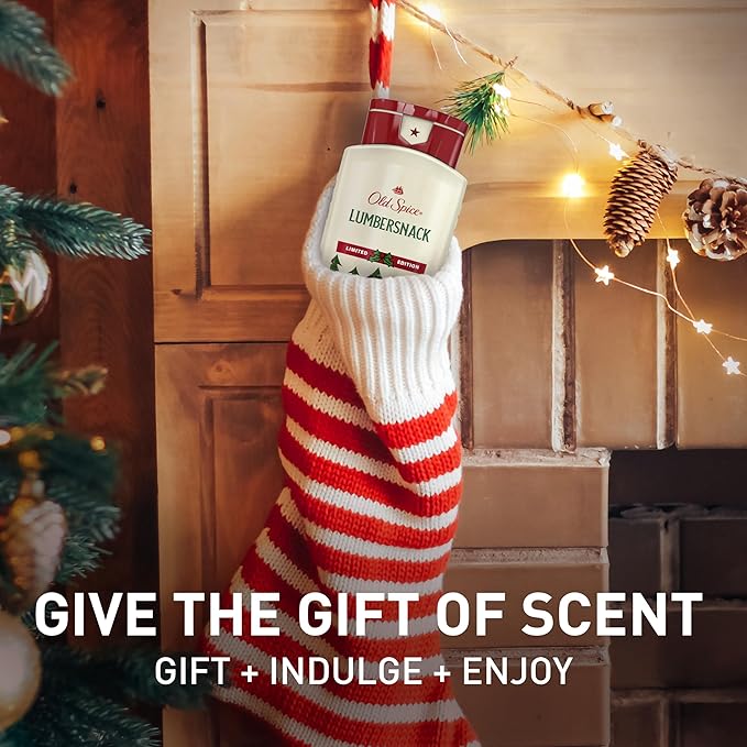 Old Spice Body Wash for Men, Holidudes Holiday Edition, 24/7 Holiday Freshness, Lasting Scent and Rich Lather, Stocking Stuffer, Lumbersnack with Fresh Pine Scent, 16 oz