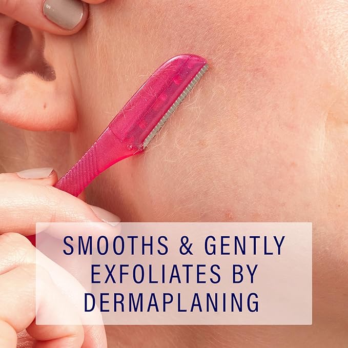Schick Hydro Silk Touch-Up Dermaplaning Tool with Precision Eyebrow Cover, 9ct | Dermaplane Razor, Face Razors for Women, Peach Fuzz Remover | Beauty Stocking Stuffer