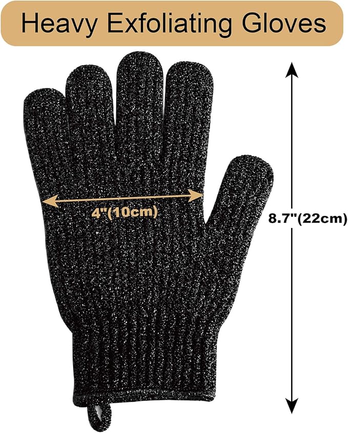 MIG4U Shower Exfoliating Scrub Gloves, Bathing Gloves Body Wash Dead Skin Removal Deep Cleansing Sponge Loofah for Women Men