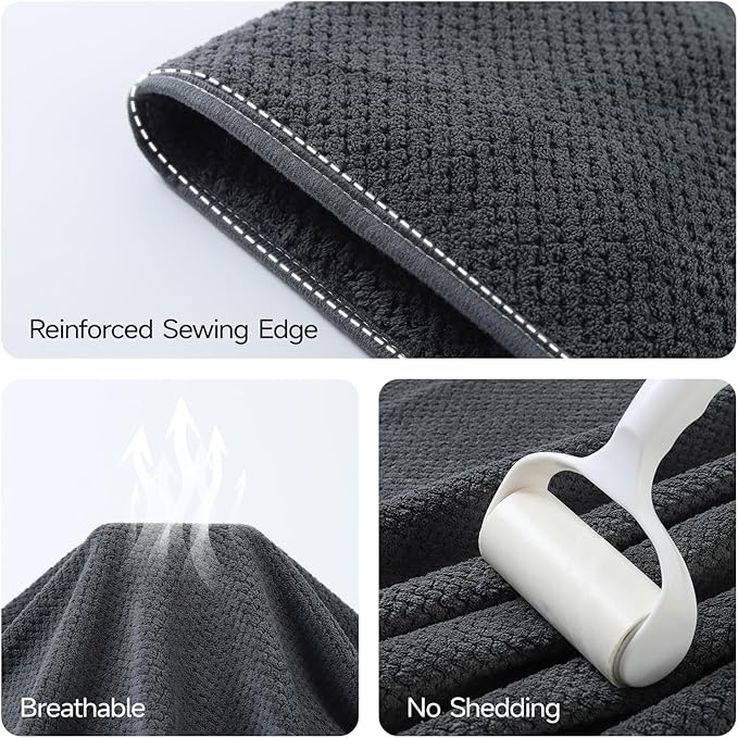 REDKISS Pack of 2 Jumbo Bath Sheets, 40 x 80 Inches Microfiber Bath Towels for Bathroom, Extra Large & Lightweight, Quick-Dry, Super Soft & Highly Absorbent, Perfect to Wrap Yourself in, Gray