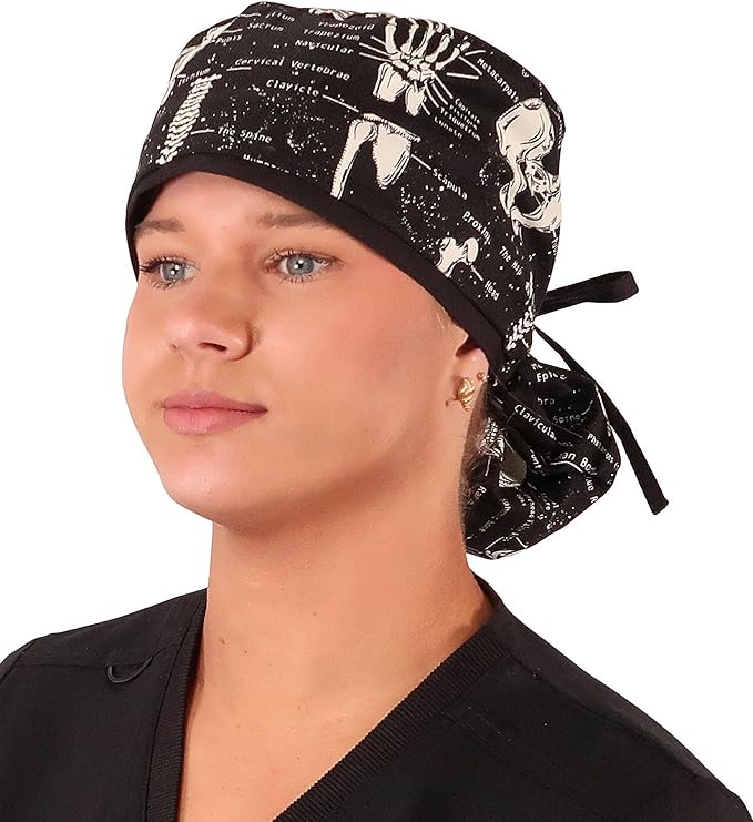Sparkling EARTH Big Hair Ponytail Classic Surgical Style Scrub Working Cap - Made in The USA!!!