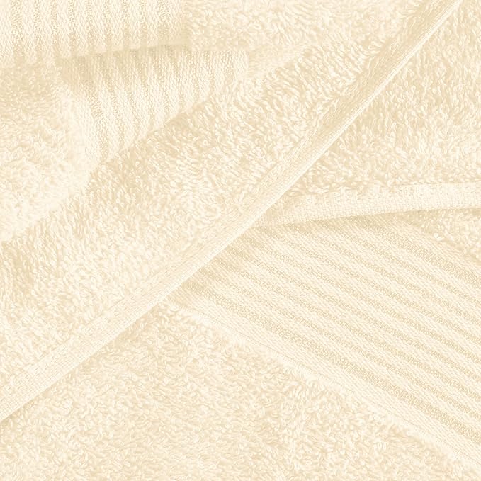 Belizzi Home Cotton 2 Pack Oversized Bath Sheet 35x70, Large Bath Sheet, Ultra Soft, Absorbent, Compact, Eco-Friendly, Recyclable, Quick Drying and Lightweight Towel - Ivory