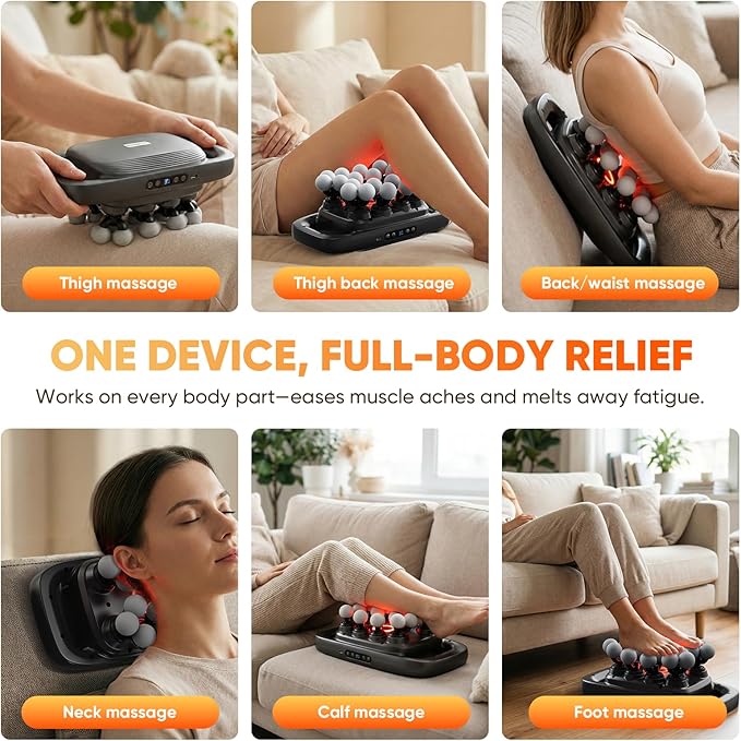 HOTU 20 Head Massage Gun Deep Tissue, Muscle Back Massager with 3 Modes & 30 Intensities, Portable Quiet Multi Mini Head Massager Gun for Hips/Legs/Waist/Shoulders/Foot Body Muscle Pain Relief
