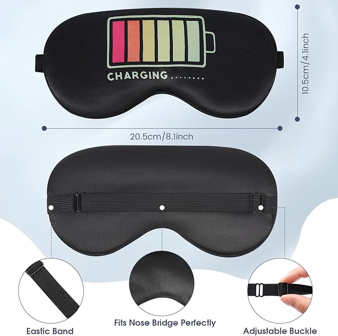 2 Pcs Sleep Mask for Kids Boys, Silk Eye Covers for Sleeping, Adjustable Strap & Light Blocking Design, Adult Children's Bedtime Blindfold for Travel and Home Use with Gift Box
