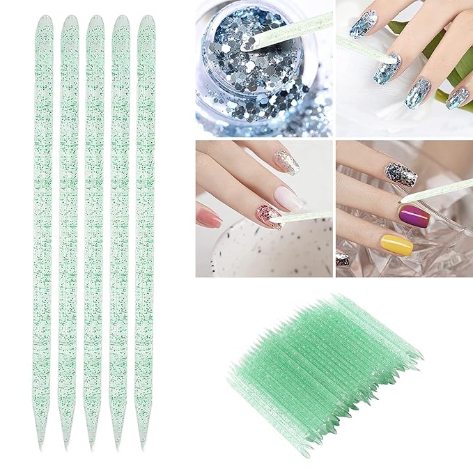 100 pieces disposable cuticle pusher, cuticle pusher remover cleaner for fingernail, cuticle cleaning and nail care for beginners and professional nail technicians(green)