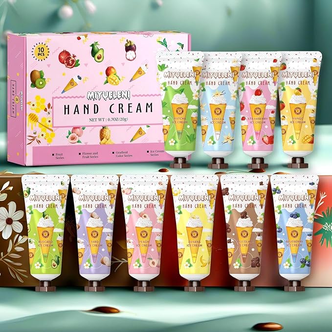 10 Pack Hand Cream Gift Set,Moisturizing Hand Lotion Travel Size,Gifts for Women,Teen girls, Easter Basket Stuffers,Mothers Day Gifts,Teacher Appreciation,Nurses Week, Small Gifts,Unisex