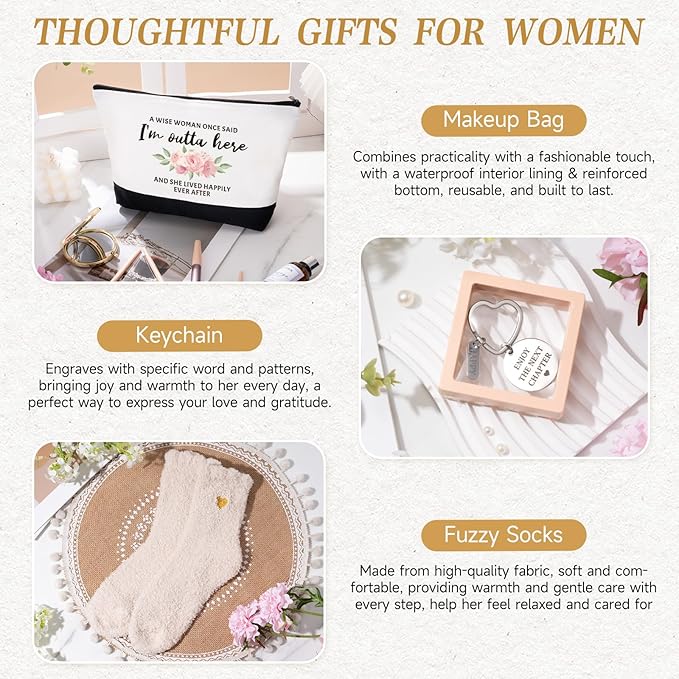 iAOVUEBY Retirement Gifts for Woman 2026, Best Cool Retirement Gifts for Women Coworker Teacher Nurses Boss Friends Mom Grandma Retirees Gift Basket, Happy Retire Gift Idea