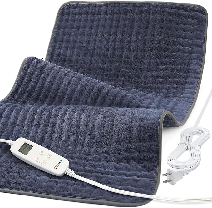 Heating Pad for Back Pain Relief, 17" X 33" XXX-Large Heating Pads for Cramps,Electric Heating Pad XL with 6 Settings,Moist Dry Heat Options,Auto-Off,Machine Washable, Mothers Day Gifts, Purple Gray