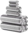 REDKISS Ultra Soft Bath Towel Sets 6-Piece 35"x70" | 100% Microfiber, Highly Absorbent & Quick Dry | Gray Towels for Bathroom, Spa, Gym | 2 Bath, 2 Hand, 2 Washcloths