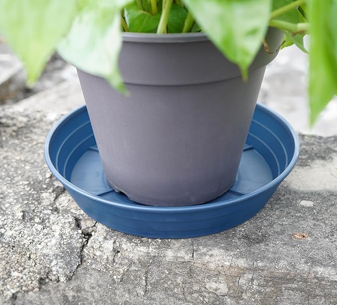 LWALRS Plant Saucer 14 Inch 2 Pack 6 8 10 12 14 16 18 20 25, Plastic Plant Trays for Pots，Extra-Deep Plant Water Dray Tray, Bird Bath Bowl, Heavy Flower Plant Saucers Indoors and Outdoor No Holes