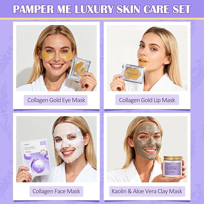 Mothers Day Gifts for Women, Spa Gifts Basket for Women, 21pcs Lavender Bath and Body Gift Basket, Self Care Gifts, Facial Skin Care Set, Birthday Gifts for Mom, Wife, Girlfriend, Sister