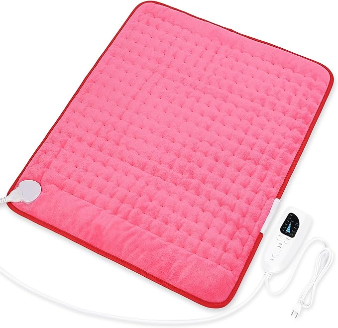 Deepsoon Heating Pad,Electric Heating Pads for Back,Neck,Moist Heating Pad for Abdomen Shoulder Knee Legs,Dry/Moist Heat&Auto Shut Off,Mother's Day Birthday for Men and Women,Fuchsia,24x20 Inch