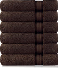 COTTON CRAFT Ultra Soft Hand Towels - 6 Pack - 16x28-100% Cotton Face Towels - Absorbent Quick Dry Everyday Luxury Hotel Bathroom Kitchen Spa Gym Shower Pool Camp Picnic - 580 GSM - Chocolate Brown