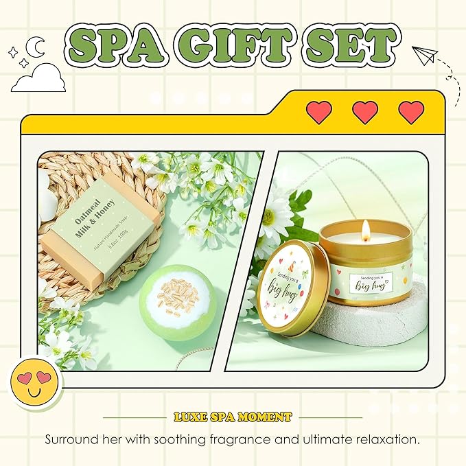 Gift Baskets for Women Unique Birthday Gifts for Women self care cheer up gifts set pick me up gift box for Woman teen girls best friend Sister Ladies Friendship Her - Inspirational Green Present