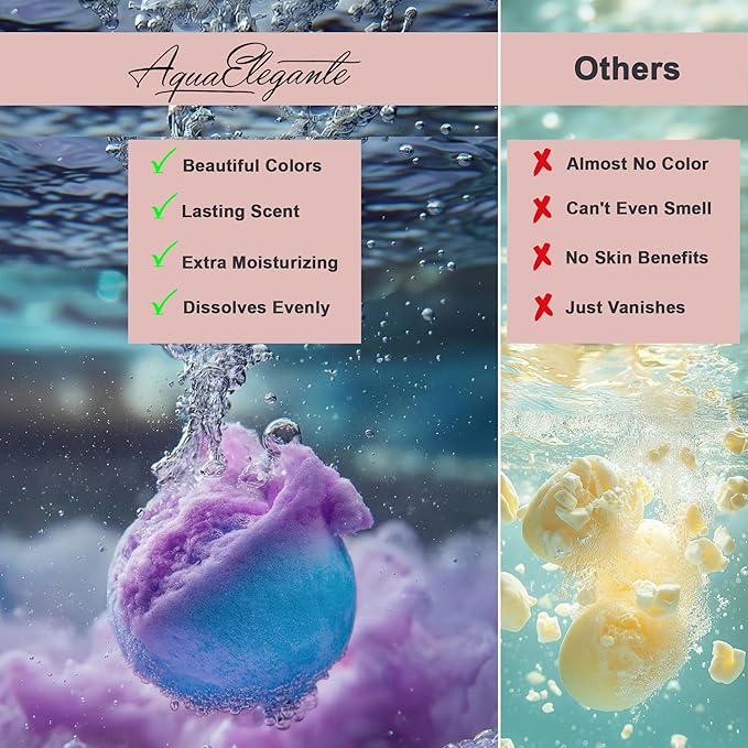 Luxury Bath Bombs for Women - Gift Set of 12 Large Bathbombs with Organic Essential Oils - Natural Vegan Soap for Moisturizing Fizzy Bubbles