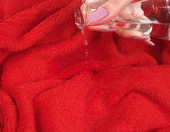 American Soft Linen Luxury Hand Towels for Bathroom, 600 GSM Heawy Weight 16x28 Size 100% Cotton Turkish 4 Piece Hand Face Towel Set, Red Hand Towels