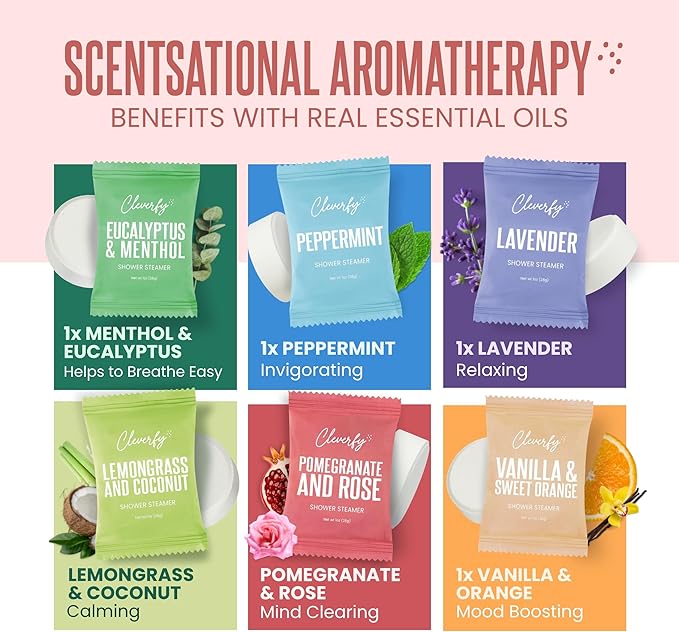Cleverfy Shower Steamers Aromatherapy - Mothers Day Gifts for Mom, Wife from Husband, Grandma, Daughter and Sister - Birthday Gifts for Women, Mom, Teens, Girlfriend and Her - 6 Tablets