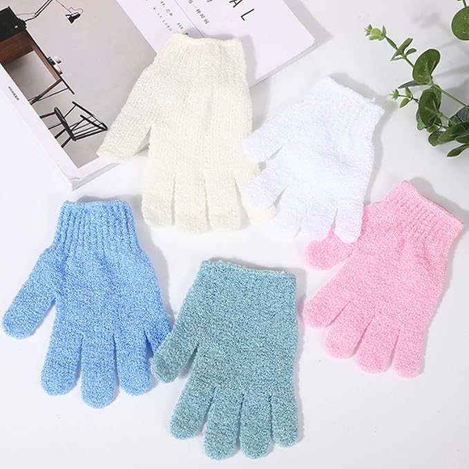 IBLUE Shower Gloves,Double Sided Exfoliating Bath Body Scrub Gloves For Women & Men Deep Clean Skin Spa Bathing,#P207