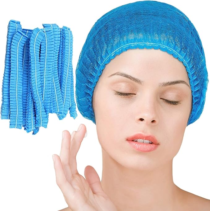 Disposable Bouffant Caps, 21inches Hair Net, Elastic Dust Cap for Food Service, Sleeping Head Cover