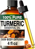 100% Pure Turmeric Oil - 4 Fl Oz Turmeric Essential Oil for Hair, Skin, Diffuser, Aromatherapy & DIY Soap Making Scent